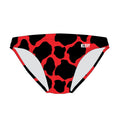 Men's red lava print swim brief by KLEVY