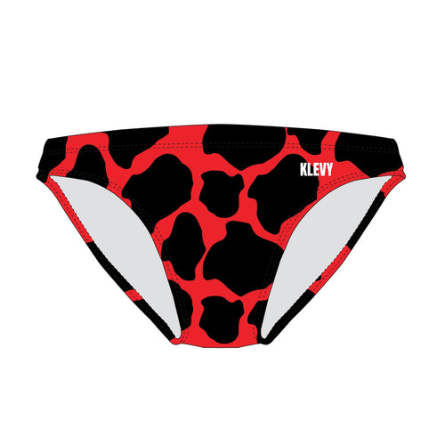 Men's red lava print swim brief   بيكيني مايوه رجالي سبيدو كلوت احمر