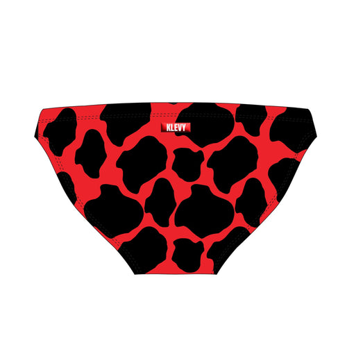Men's red lava print swim brief   بيكيني مايوه رجالي سبيدو كلوت احمر