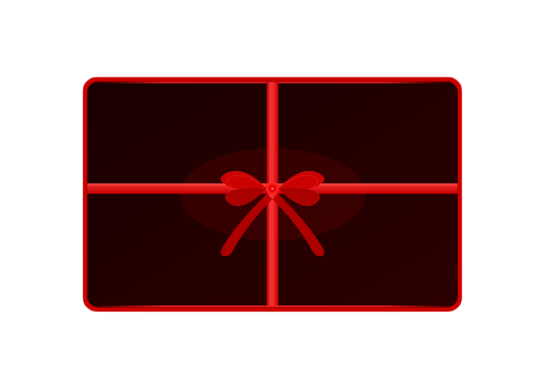KLEVY gift card – black card with red ribbon