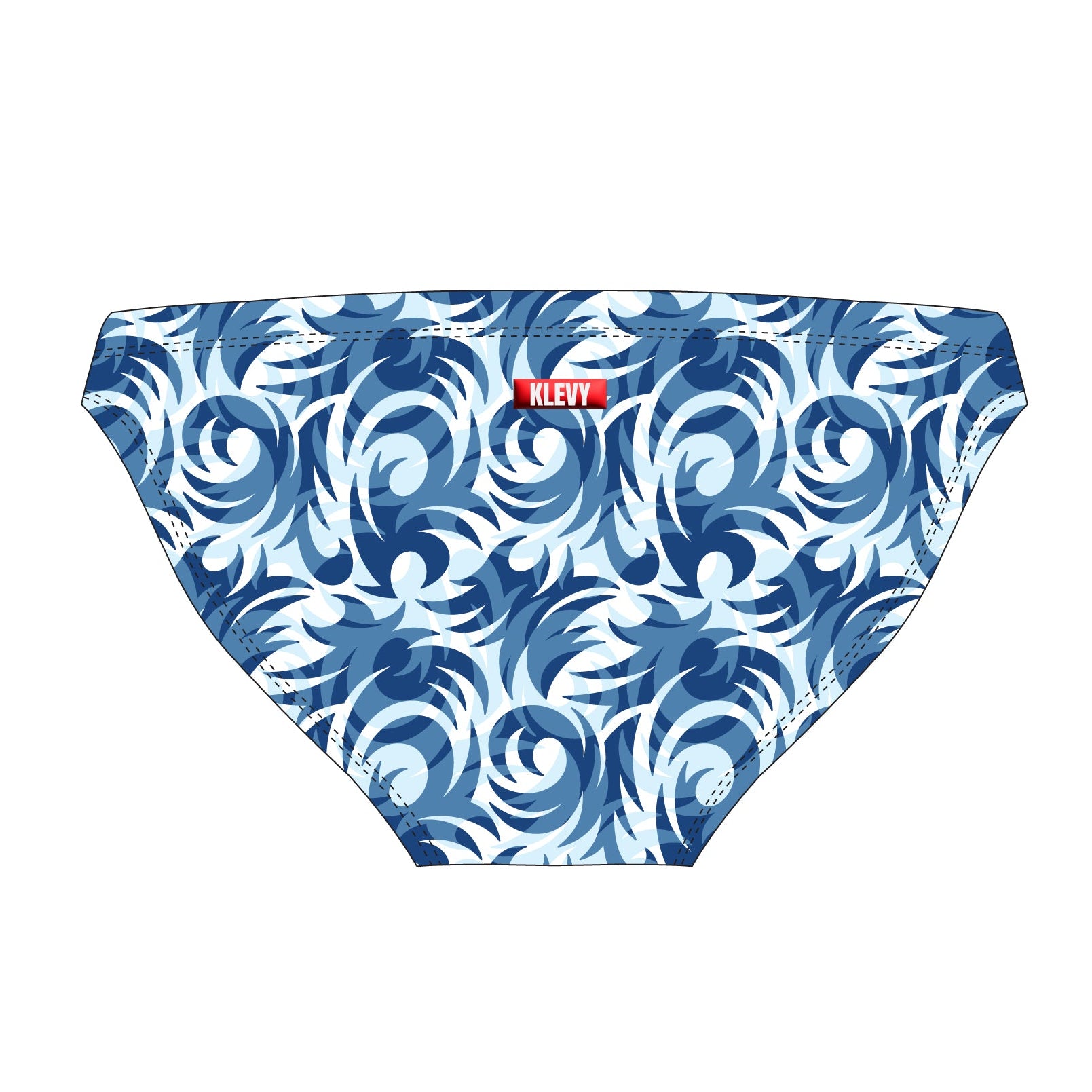 Men's blue ocean swirl swim brief بيكيني مايوه رجالي سبيدو كلوت ازرق لبني
