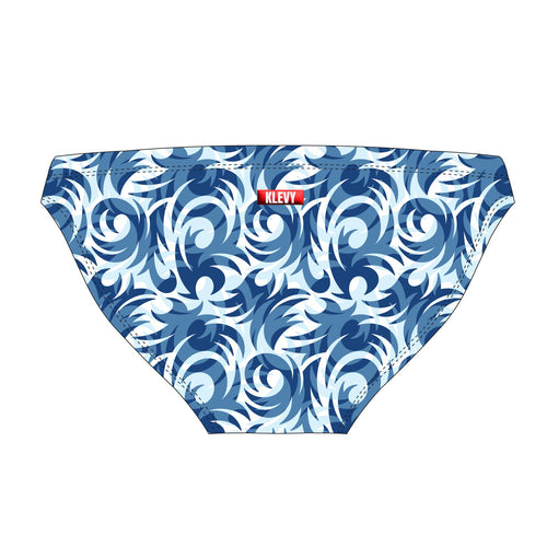 Men's blue ocean swirl swim brief بيكيني مايوه رجالي سبيدو كلوت ازرق لبني