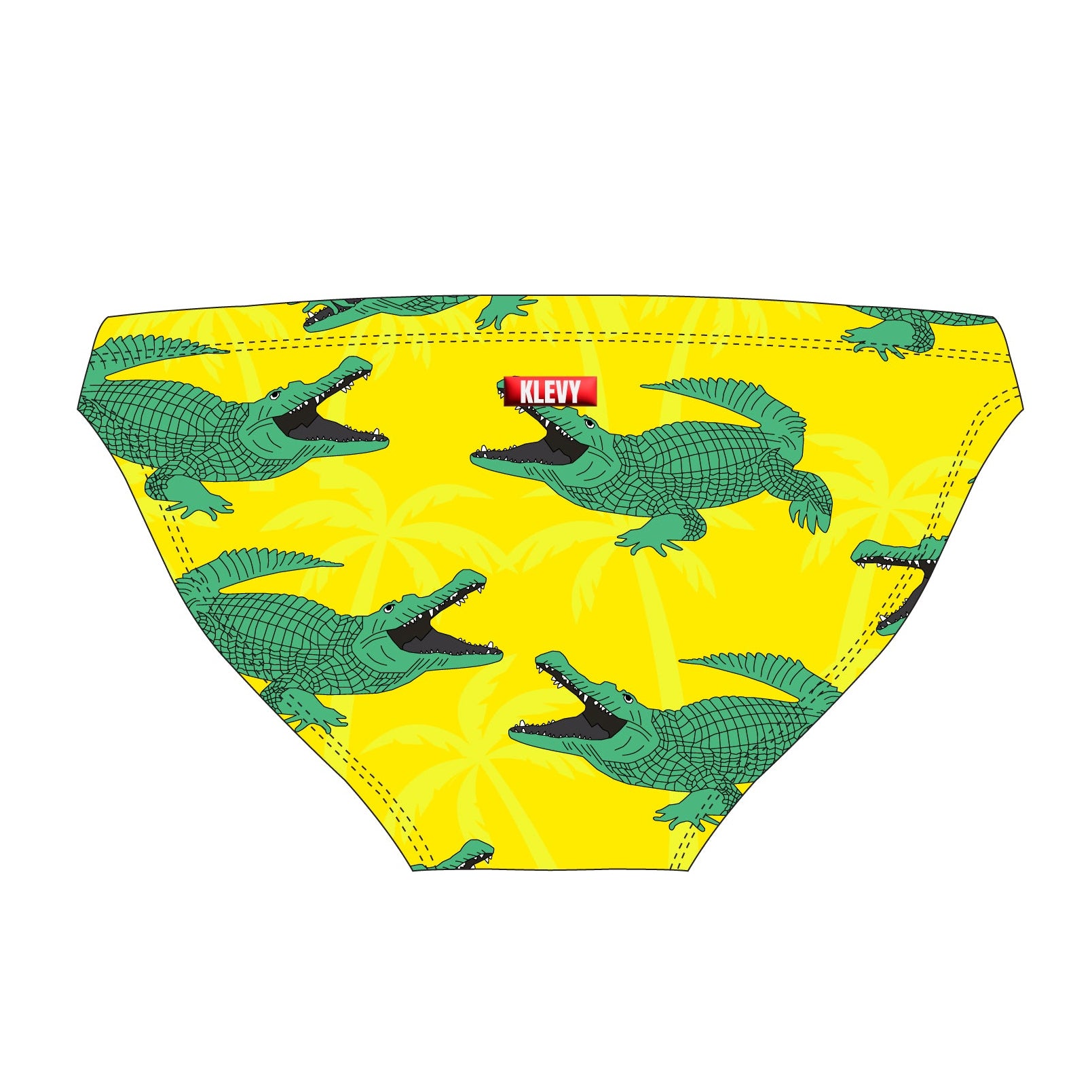 Men's yellow crocodile print swim brief بيكيني مايوه رجالي سبيدو كلوت أصفر تمساح